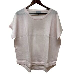 Pure Collection Cashmere Short Sleeve Boxy Sweater Women's US 14/16 UK 18 NEW